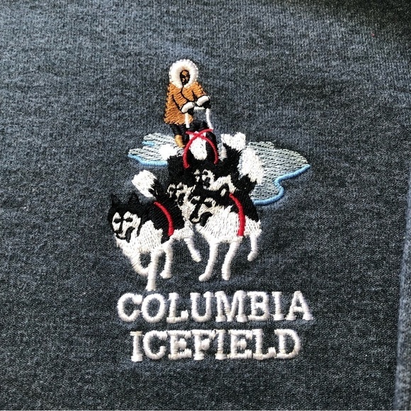 Nwot Embroidered Columbia Icefields Dark Grey Heavy Sweatshirt Unisex Size Small - Picture 3 of 10